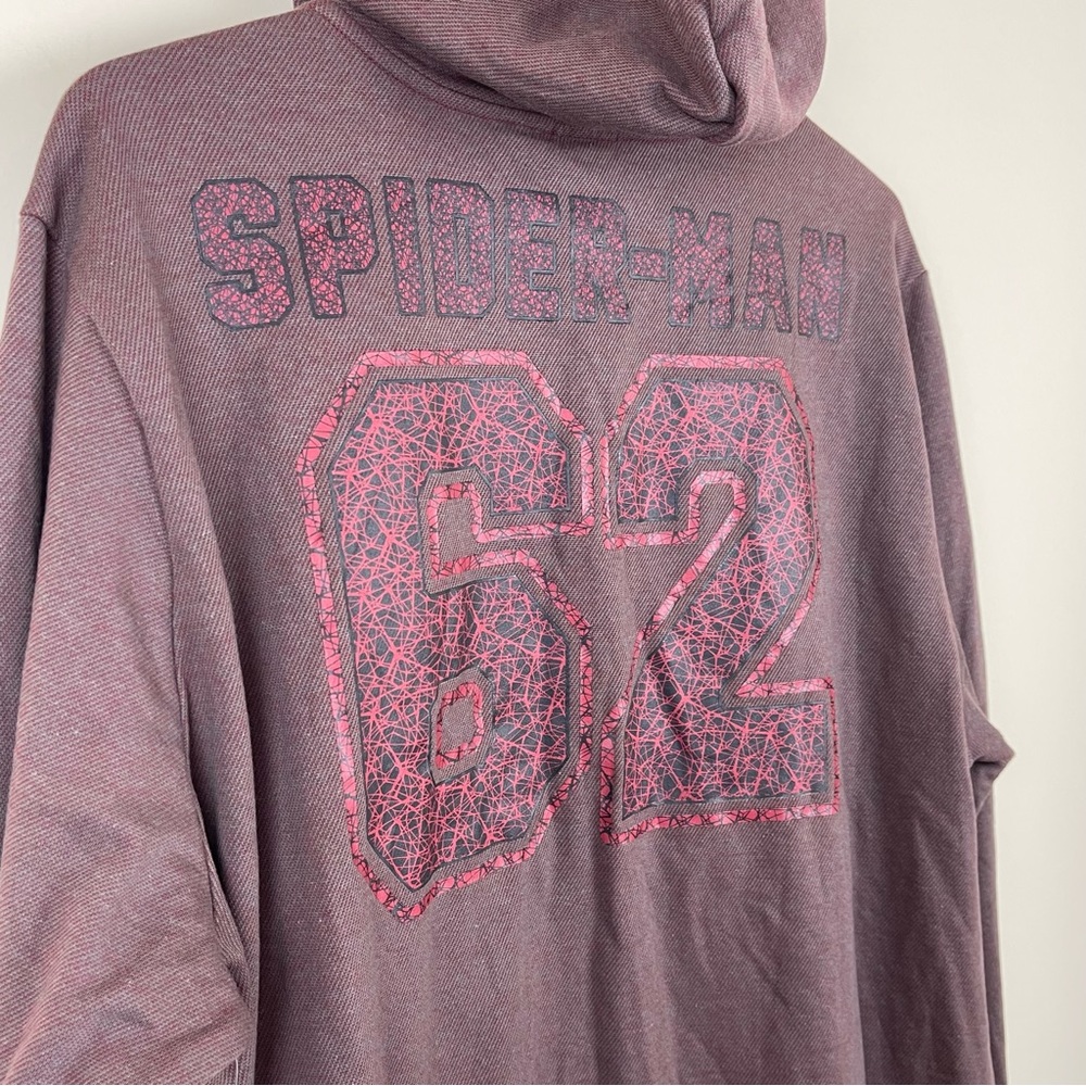 Marvel Grey and Red Hooded Full Zip Squad 62 Spider Man Jacket Coat Size XXL - Picture 8 of 10